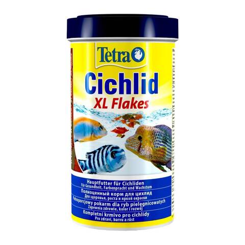 Tetra Cichlid XL Flakes основной корм для цихлид и других крупных рыб хлопья 500 мл