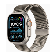 Apple Watch Ultra 2 (2024) 49mm Natural Titanium Case with Natural Titanium Milanese Loop L