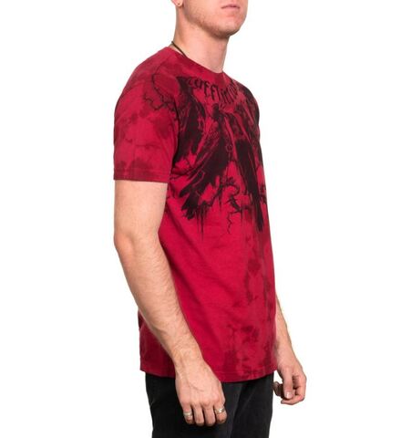 Affliction | Футболка мужская Crows Tee DIRTY RED TEA STAIN A25884DR справа