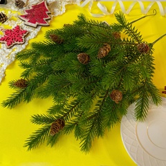 Еловая ветка с шишками искусственная, декор зимний, рождественский, 1 ветка, 36 см