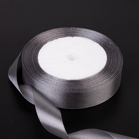 Лента атласная Серая (180), 20 мм, 25 метров