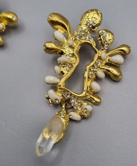 73346- Серьги ФОНТАН в стиле Schiaparelli с кристаллами