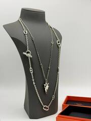 Колье сотуар длинное из неродированного серебра 925 пробы FARANDOL