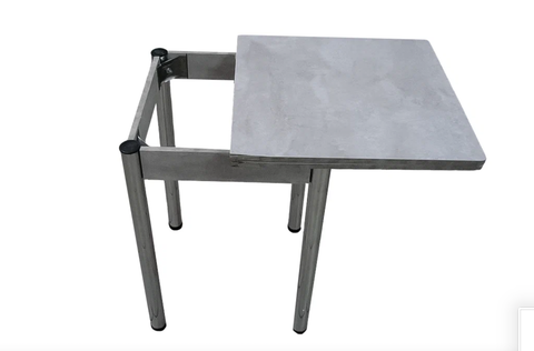 Стол кухонный раскладной (поворотно-раскладной 58*58 см. Цемент светлый ноги хром. Стол обеденный.