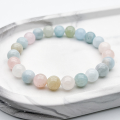 Браслет, берилл, диаметр бусин около 8 мм, размер 17 см