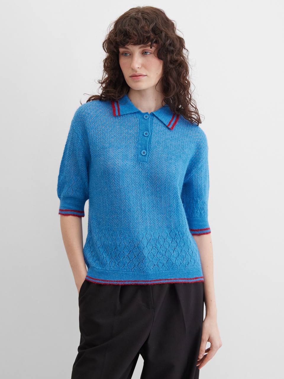 Джемпер поло синий