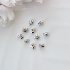 Бусина разделитель (спейсер) фриформ, 7*5 мм, родий, 10 штук, Р072