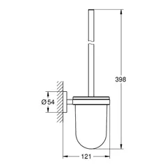 Туалетный ершик GROHE Start, в комплекте, цвет СуперCталь (41185DC0)