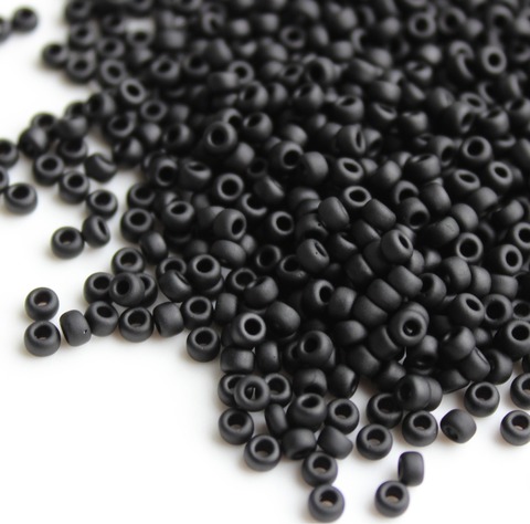8/0 RR-0401F Бисер круглый Миюки Черный матовый /Miyuki round 8/0 Black Matted