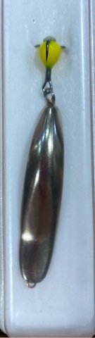 Блесна зимняя змейка с чертиком Судаковая цв: Нейзильбер (бл.1шт)