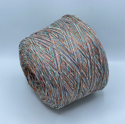 Авторская смотка, 154м, Меринос/Лен/ПЛ(пайетка)/Хлопок/ПА/Кашемир/Шелк/Вискоза, Пиратский сундук, 38139