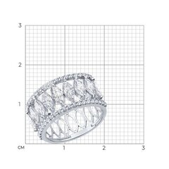 Кольцо-дорожка из серебра 925 пробы с фианитами в огранке маркиз