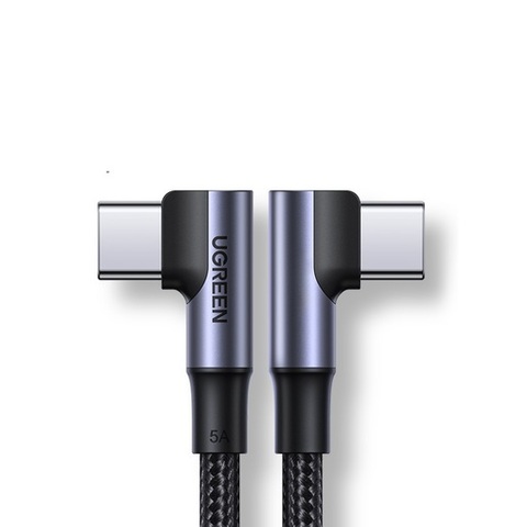 Кабель UGREEN Right Angle USB-C Cable (угол направо), 1м US335, серый