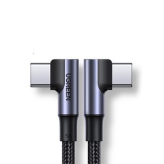 Кабель UGREEN Right Angle USB-C Cable (угол направо), 1м US335, серый
