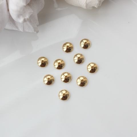 Шапочка для бусин 6 мм, позолота, 10 шт, Р112
