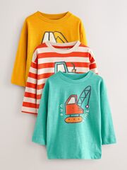 Лонгслив для малышей Next F15-512, 3 шт., Желтый, Красный, Бирюзовый