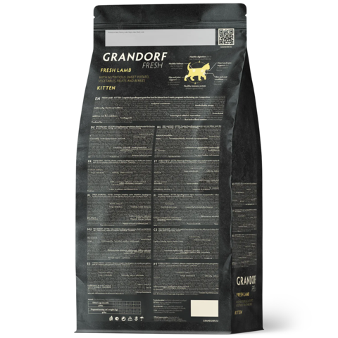 GRANDORF FRESH Свежее мясо ягненка с бататом для котят