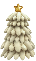 К Фигура 3D, Новогодняя елка, Сатин, Кремовый, 51''/130 см, 1 шт.