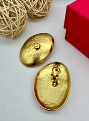 Серьги крупные сферы в стиле Schiaparelli цвет матовое золото