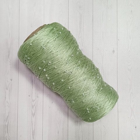 Пряжа Хлопок с бусинами 007 нежная фисташка