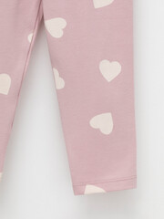 брюки  для девочки  КР 4321/розовый лед,сердечки к597