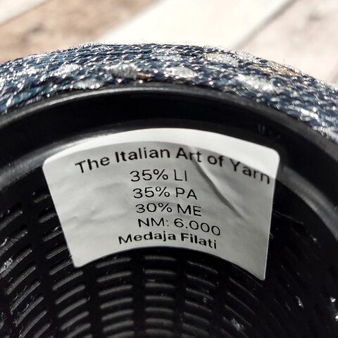 Лен (35%) с люрексом и шишибриками NODINO DI LINO 600 темно-серый с серебром