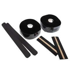 Обмотка руля VELO Gel-Kork корковая/гель+крепеж+заглушки на руль 2х1600мм, черная (5-410270)