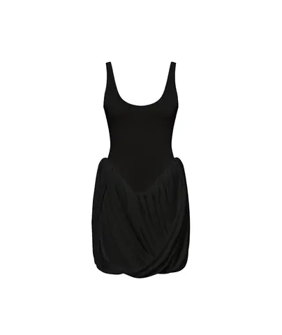 Платье мини с буфом