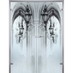 Купить Двустворчатая стеклянная дверь Аркада стекло бесцветное матовое