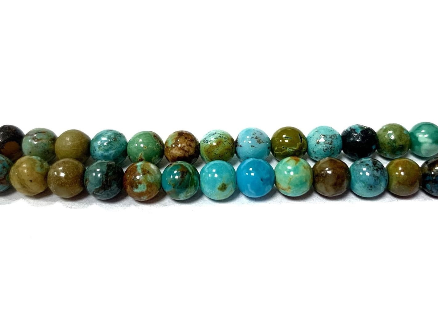 Бусины бирюза шар гладкий 5,5 мм, нить ~ 19 см 36 бусин – купить за 1 ...