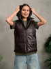 Жилет женский кожаный коричневый