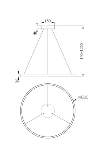 Подвесной светильник Technical Rim MOD058PL-L42BS4K