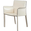 Стул с подлокотниками Barrie бежевая кожа