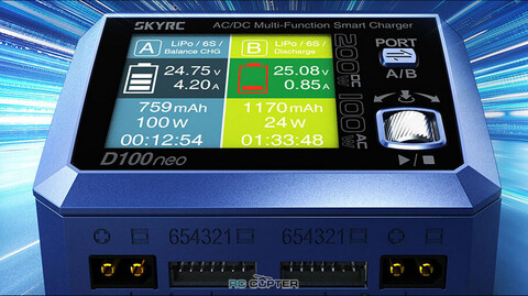 Зарядное устройство SkyRC D100 neo 10А 200W(DC)/100W(AC) LiPo 6S USB-C PD