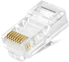 Коннектор UGREEN NW110 (50246) RJ45 Network Connector for UTP Cat 5, Cat 5e 100pcsпрозрачный