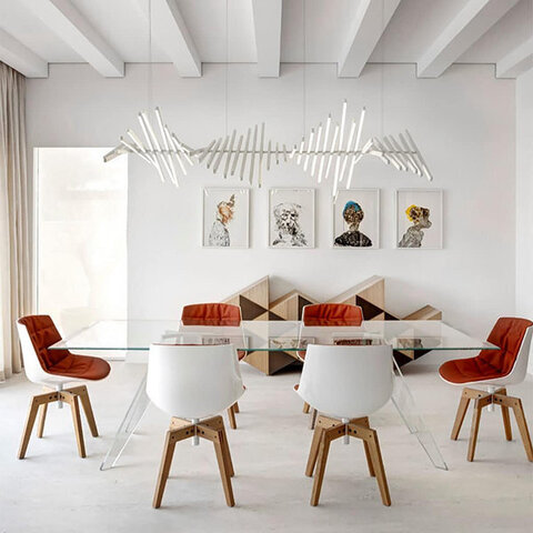 Люстра Rhythm Horizontal Wide White L207