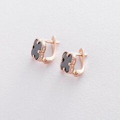 9561630- Серьги Trendy Gold из золота с ониксом на английском замке