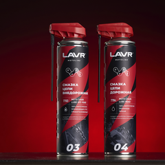 Смазка цепи для мотоциклов LAVR дорожная (прозрачная), 520 мл