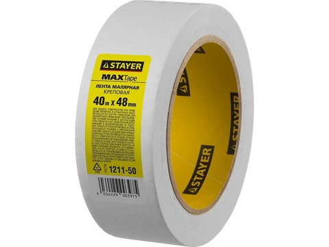 STAYER MAXTape 48 мм х 40 м, креповый, Малярный скотч, MASTER (1211-50) 6 шт