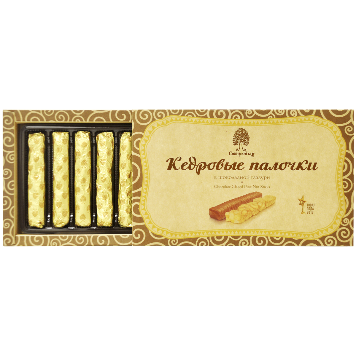 Кедровые палочки в шоколадной глазури, 190 гр