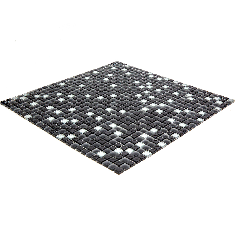 VHL-09 Berlin Мозаика из стекла чип 10 мм Vidromar Holidays серый черный темный квадрат глянцевый