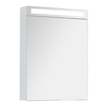 Шкаф зеркальный Dreja Max 60, 77.9005W, 1 дверца, 2 стеклянные полки, белый глянец