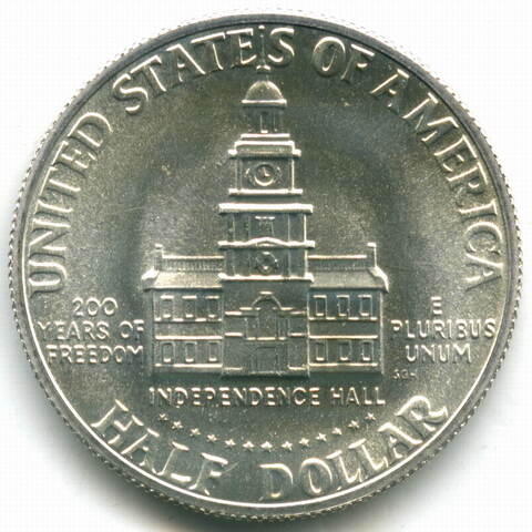 1/2  доллара 1976 (S). США  "200-летие Декларации независимости" UNC