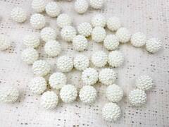 Бусины пришивные ежевика, d 14 мм, 50 грамм, кремовый