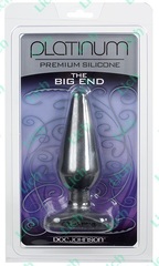 Серая анальная пробка PLATINUM SILICONE THE BIG END