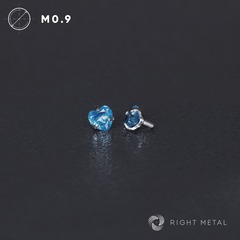 Cubic Zirconia Heart Aqua