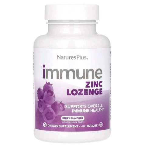 NaturesPlus, пастилки с цинком для поддержки иммунитета, со вкусом ягод, 60 пастилок