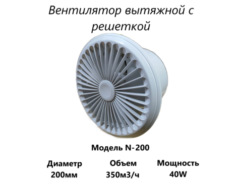 Вытяжной вентилятор Домашний Сад N-200 (350 м3/ч) 40W
