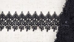 Кружево плетеное, ш. 8 см, чёрный