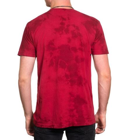 Affliction | Футболка мужская Crows Tee DIRTY RED TEA STAIN A25884DR сзади